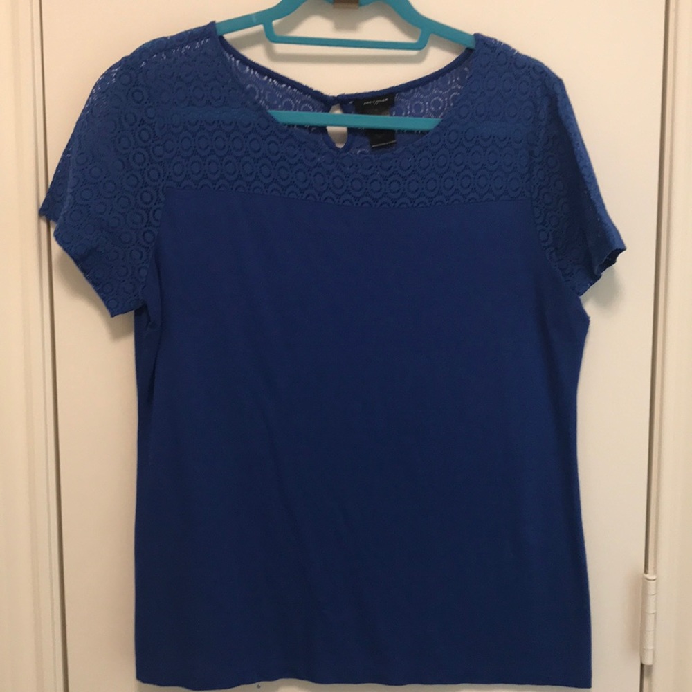 Ann Taylor Royal Blue Lace Top